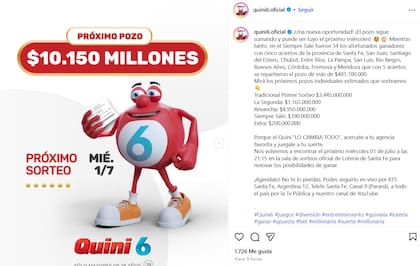 El sorteo del Quini 6
