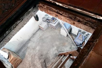 El sótano del centro de detención que funcionó en Bacacay 3570, ciudad de Buenos Aires, durante la última dictadura