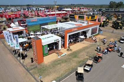 El stand del Banco Galicia en Expoagro fue diseñado bajo el concepto de carbono neutral, donde además, reciclarán y reutilizarán los elementos que se encuentran en el mismo