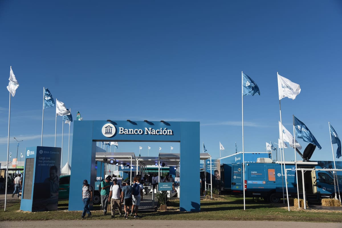 El stand del Banco Nación en la muestra de Expoagro