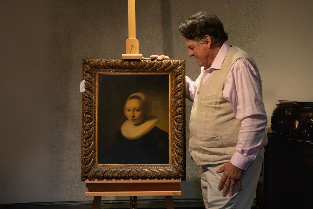 El subastador Kaja Veilleux descubrió la obra durante una visita de rutina a una propiedad privada en Camden, Maine (Imagen Galería de subastas de Thomaston Place)