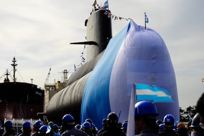 El submarino ARA San Juan en el puerto de Buenos Aires, en 2011
