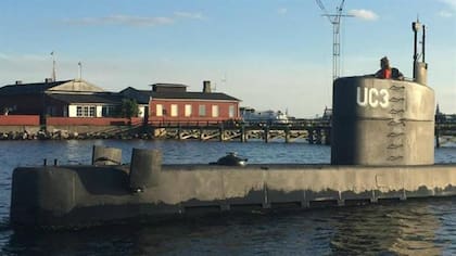 El submarino en el puerto de Copenhague