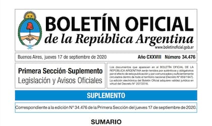 El suplemento del Boletín Oficial