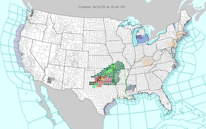 El sureste de Oklahoma podría experimentar tormentas rotacionales capaces de generar tornados aislados durante la tarde del 30 de abril