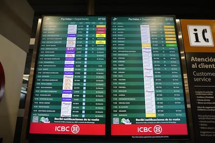 El tablero de Aeroparque Jorge Newbery