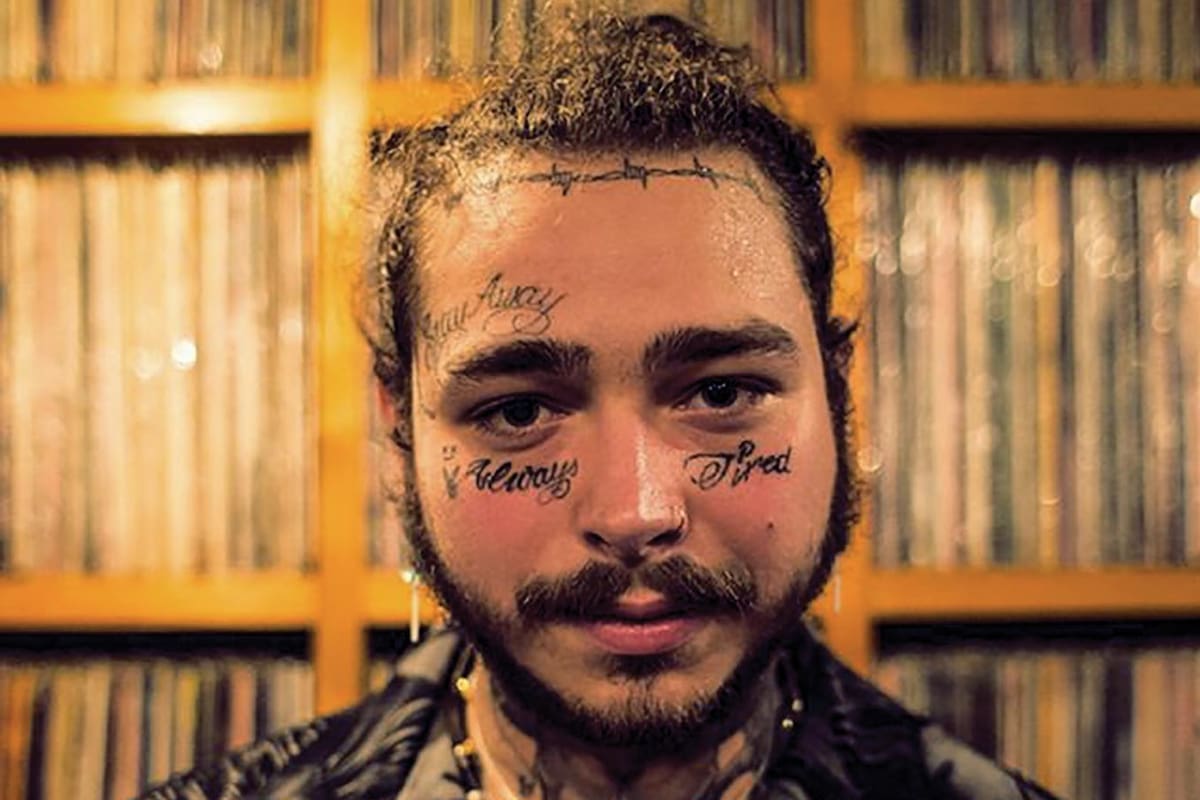El tatuaje de alambre de púa del rapero Post Malone es el favorito del experto en la materia Keith “Bang Bang” McCurdy: “Me gusta porque complementa sus rasgos”, dice
