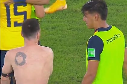 El tatuaje de Messi en su espalda en honor a su mamá