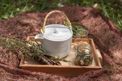 El té que se elabora con yuyos del monte.