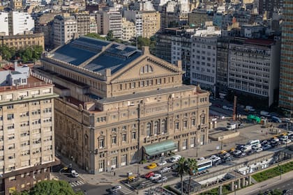 El teatro Colón, en emblema de Buenos Aires.