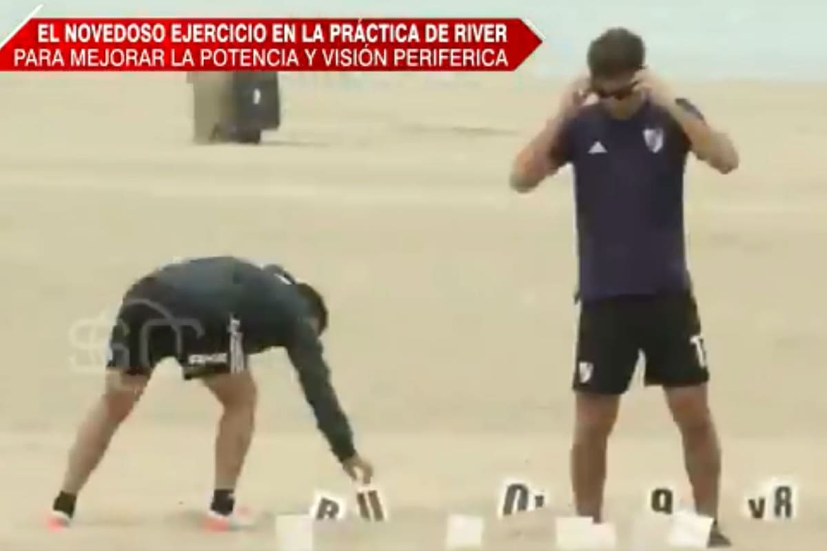 El técnico Marcelo Gallardo y la médica Sandra Rossi llevaron adelante el ejercicio