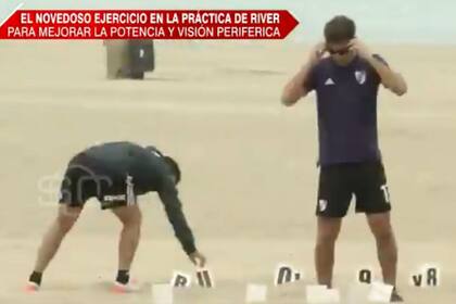 El técnico Marcelo Gallardo y la médica Sandra Rossi llevaron adelante el ejercicio