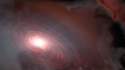 El telescopio Webb detectó vapor de agua en la zona de formación de planetas rocosos (Imagen artística, no corresponde con la realidad)