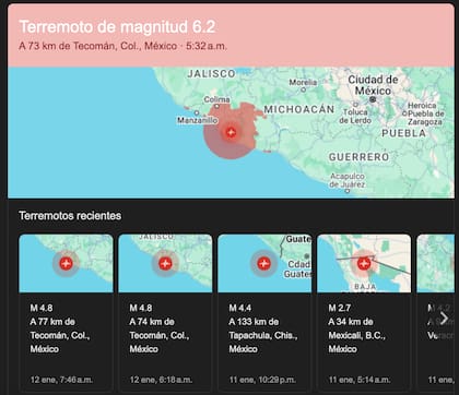 El temblor de Michoacán, México, hoy 12 de enero.