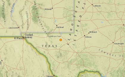 El temblor más fuerte de las últimas 24 horas en territorio continental estadounidense fue uno ocurrido cerca de Mentone, Texas