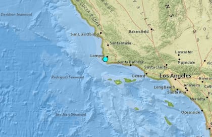 El temblor más fuerte de las últimas 24 horas en territorio continental estadounidense fue uno ocurrido cerca de Lompoc, California
