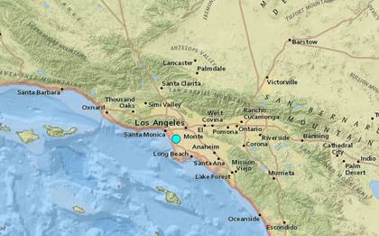 El temblor más fuerte de las últimas 24 horas en territorio continental estadounidense fue uno ocurrido a 7 kilómetros al suroeste de Lennox, California
