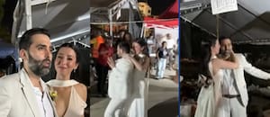 Se casaron en Cali y cambiaron los planes de su boda para ayudar a los damnificados: llegaron vestidos de novios