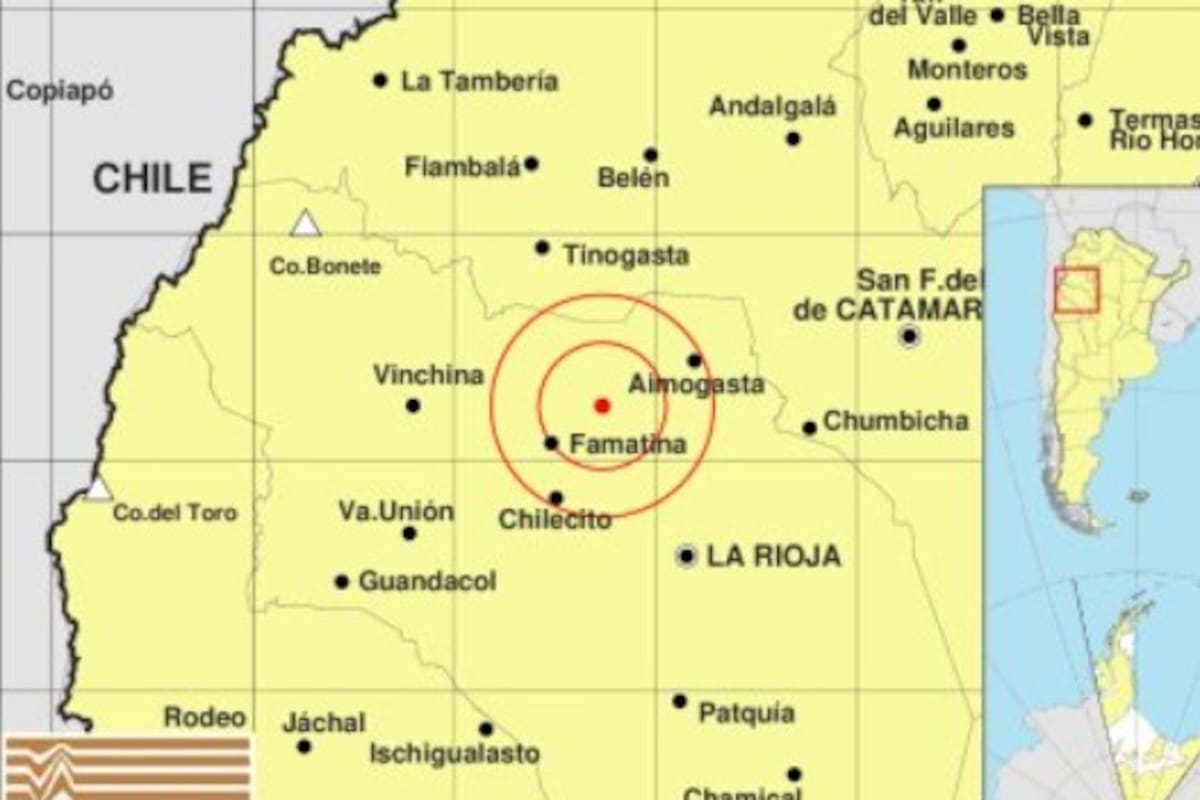 El terremoto tuvo epicentro en la ciudad de Famatina