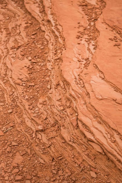 El terreno es rojo porque tiene hierro en su oxidación máxima.