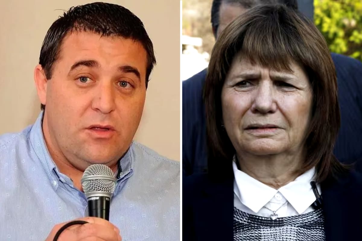 El tesorero de la AFA, Pablo Toviggino, junto a la ministra de Seguridad, Patricia Bullrich