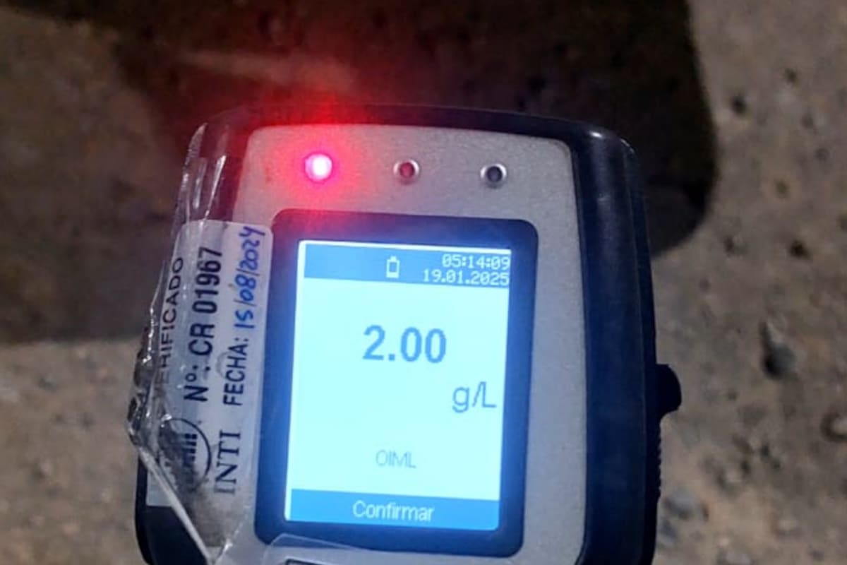 El test de alcoholemia al conductor arrojó 2 gramos de alcohol por litro de sangre