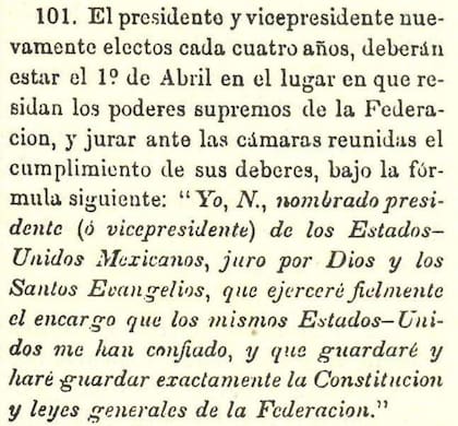 El texto constitucional de 1824 tenía referencias religiosas que ya no existen
