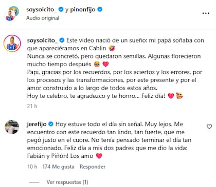 El texto que redactó Solcito tras publicar el video donde develó el rostro de su papá