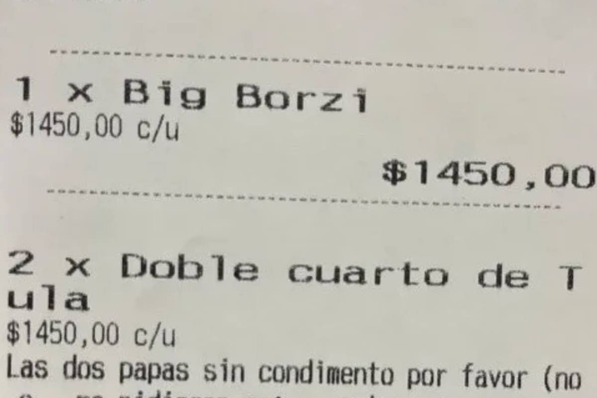 El ticket de una hamburguesería platense llegó al cliente con un inesperado exabrupto