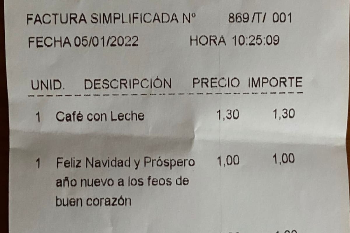 El ticket sorprendió al cliente con su insólito comentario