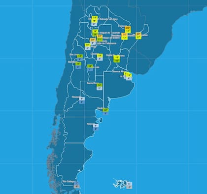 El tiempo en las provincias este sábado 11 de julio