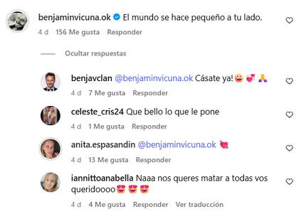 El tierno comentario que Benjamín Vicuña le hizo a su nueva novia (Foto: Captura Instagram)
