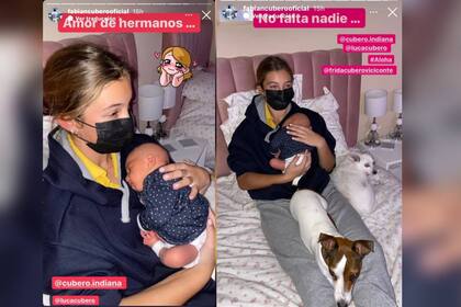 El tierno momento de los hermanos (Foto Instagram @fabiancuberooficial)