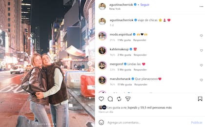 El tierno posteo de Agustina Cherri con su hija en Nueva York