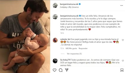El tierno posteo de Benjamín Vicuña por los 5 años de Amancio