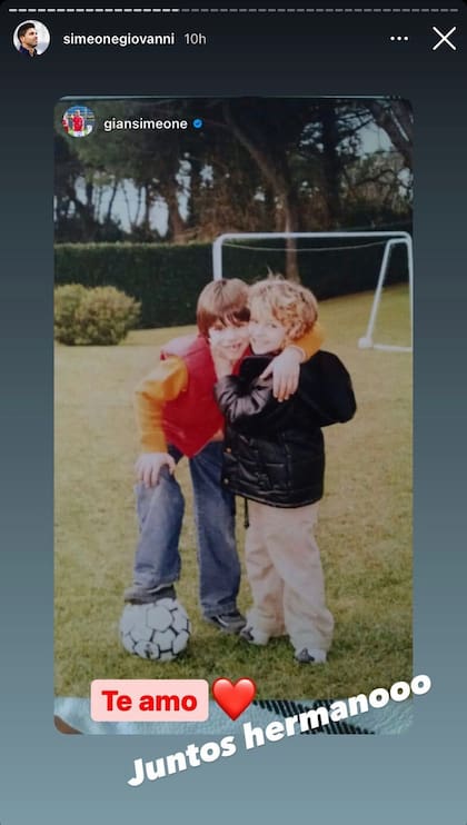 El tierno recuerdo de Gianluca con su hermano Gio