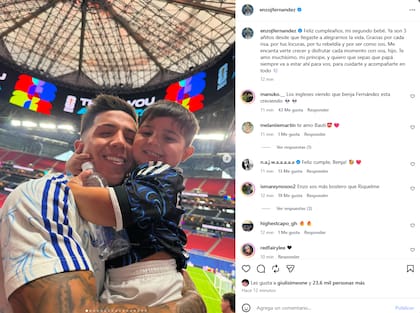 El tierno saludo de Enzo Fernández a su hijo Benjamín por su cumpleaños