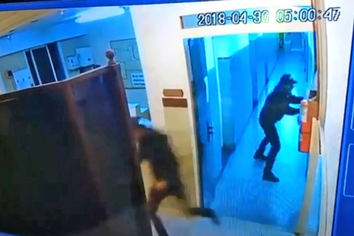 El tiroteo en San Justo, desde la cámara de seguridad