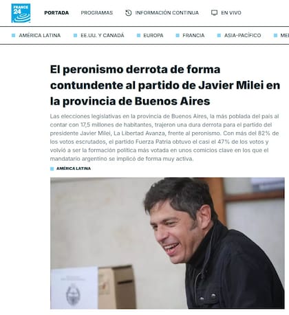 El titular de France 24, sobre las elecciones en Buenos Aires