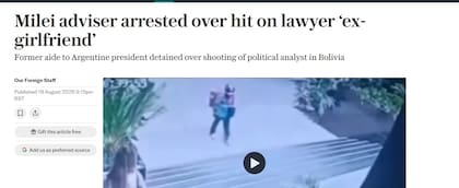 El titular de The Telegraph sobre el ataque a la expareja de Cerimedo