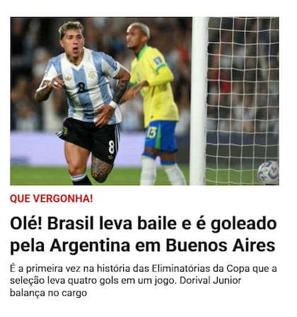 El titular del medio Meia Hora