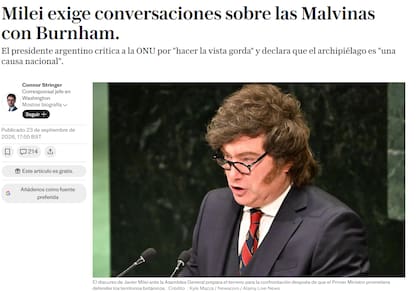 El título de The Telegraph