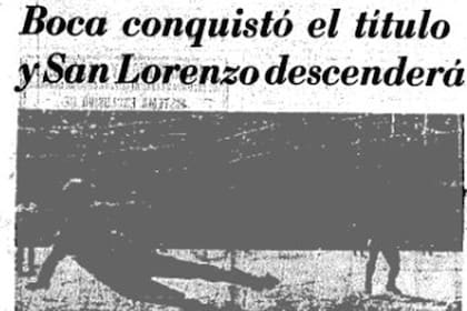 El título en la tapa de LA NACIÓN de aquel día