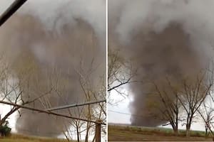 Registraron un impactante tornado que afectó a una zona rural de Santa Fe