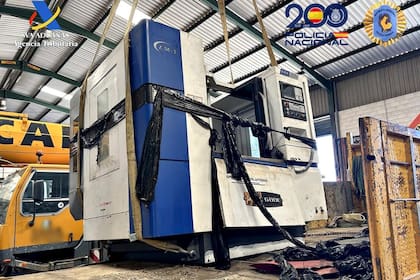 El torno industrial donde se habían ocultado 510 kilos de cocaína