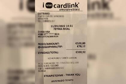 El total que debieron pagar las turistas (Foto Greek City Times)