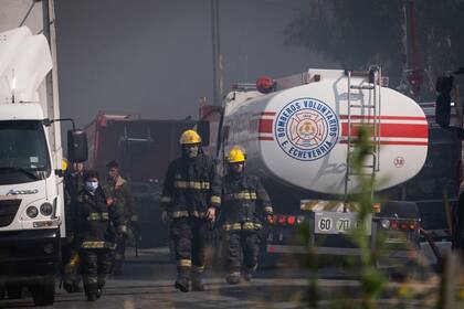 El trabajo de los bomberos en el lugar