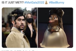 El traje del puertorriqueño Bad Bunny en la MET Gala 2022 fue del diseñador Tom Browne y recibió divertidas críticas