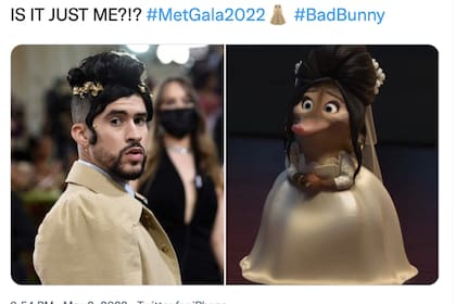 El traje del puertorriqueño Bad Bunny en la MET Gala 2022 fue del diseñador Tom Browne y recibió divertidas críticas