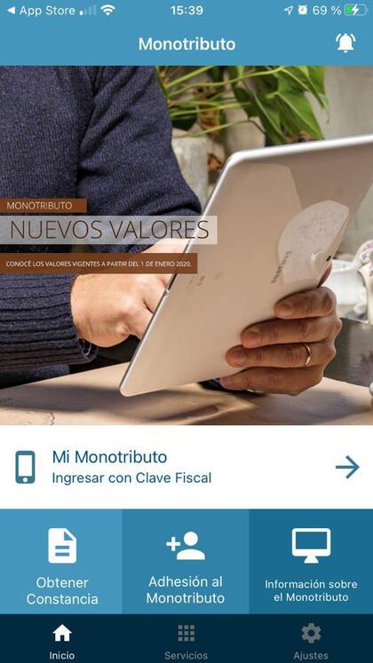 El trámite para darse de alta como monotributista también se puede hacer desde la aplicación para celulares Monotributo